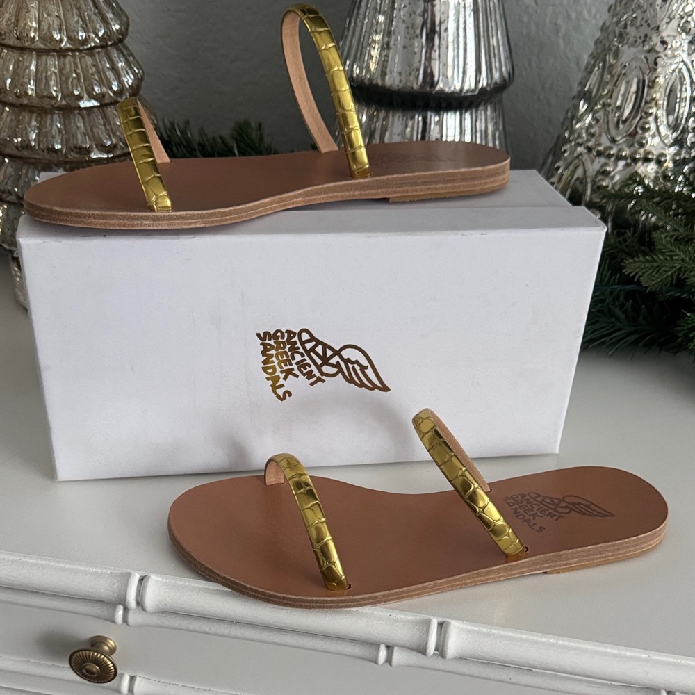 Ancient Greek Sandals Women's Metallic Gold Sandals